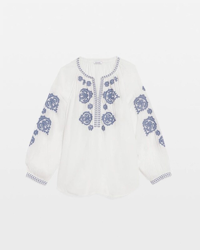 Embroidered Splitneck Shirt - image 5